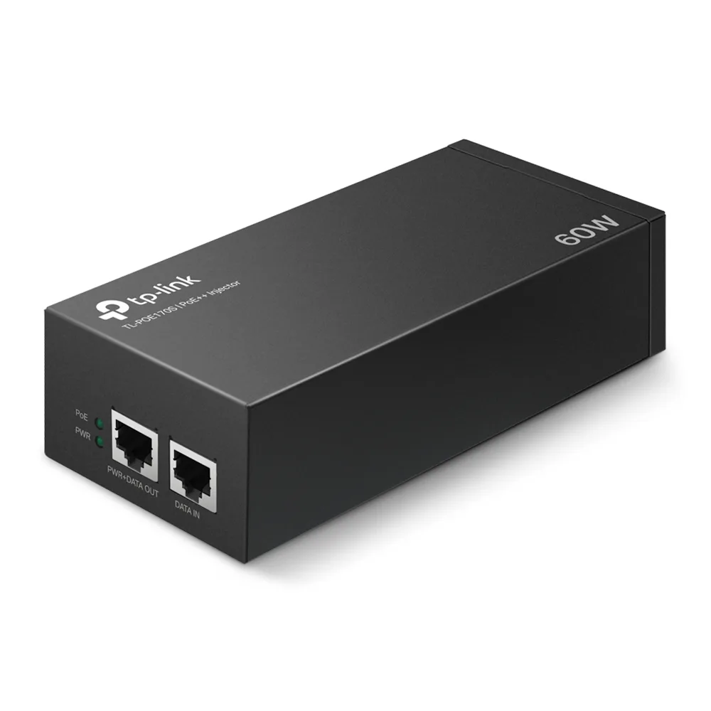 Инжектор PoE TP-LINK POE170S 1xGE, 1xGE PoE, 60Вт