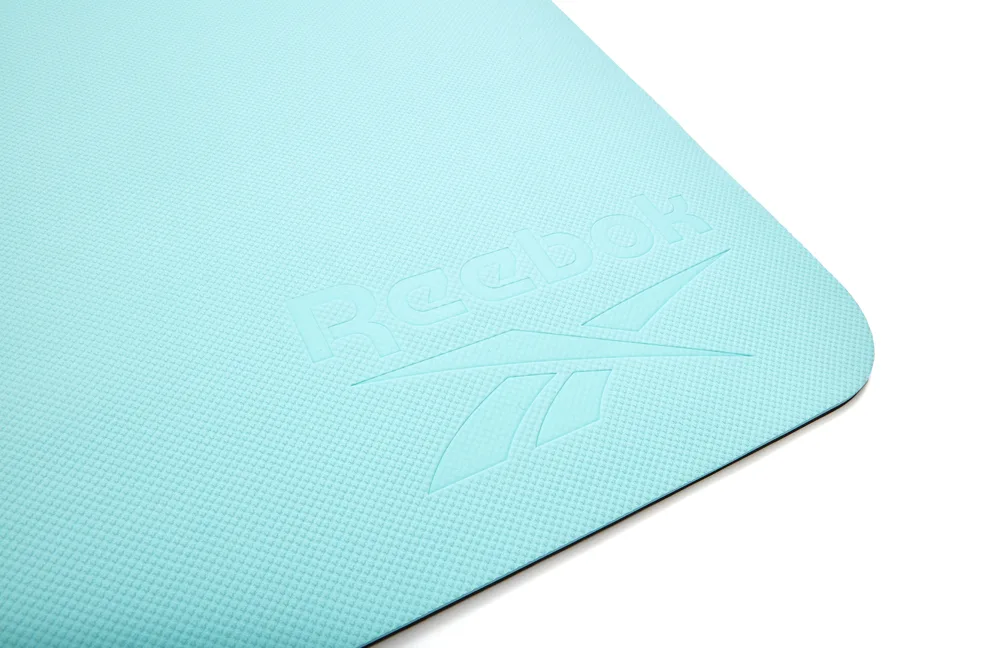 Двосторонній килимок для йоги Reebok поліестер 176х61х0,6 см синій