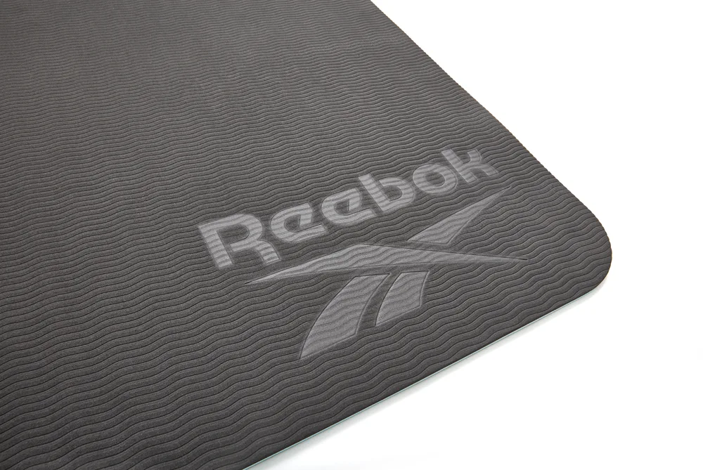 Двосторонній килимок для йоги Reebok поліестер 176х61х0,6 см синій