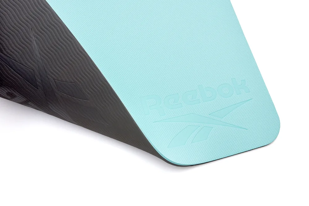 Двосторонній килимок для йоги Reebok поліестер 176х61х0,6 см синій