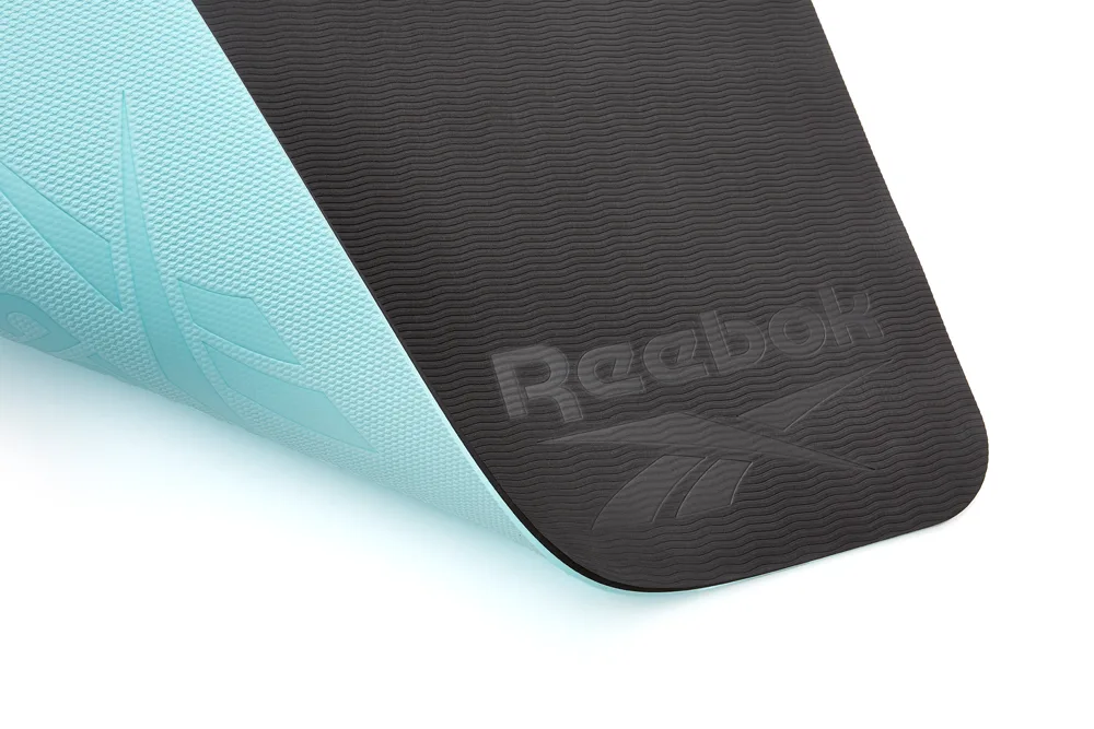Двосторонній килимок для йоги Reebok поліестер 176х61х0,6 см синій