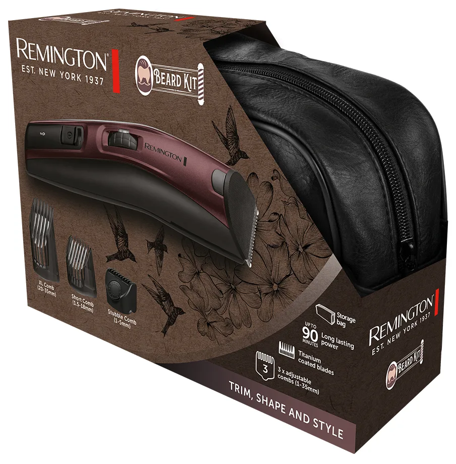 Тример для бороди та вусів Remington Титан 1-35 мм Бордовий