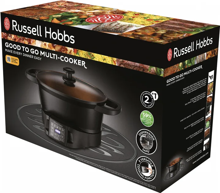 Мультиварка Russell Hobbs 6,5 л керамічна чорна 1000 Вт 8 програм приготування
