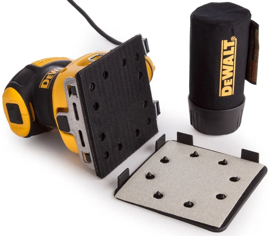 Вібраційна шліфувальна машина DeWalt 230Вт 14000об/хв 108х115мм амплітуда 1.6мм вага 1.28кг