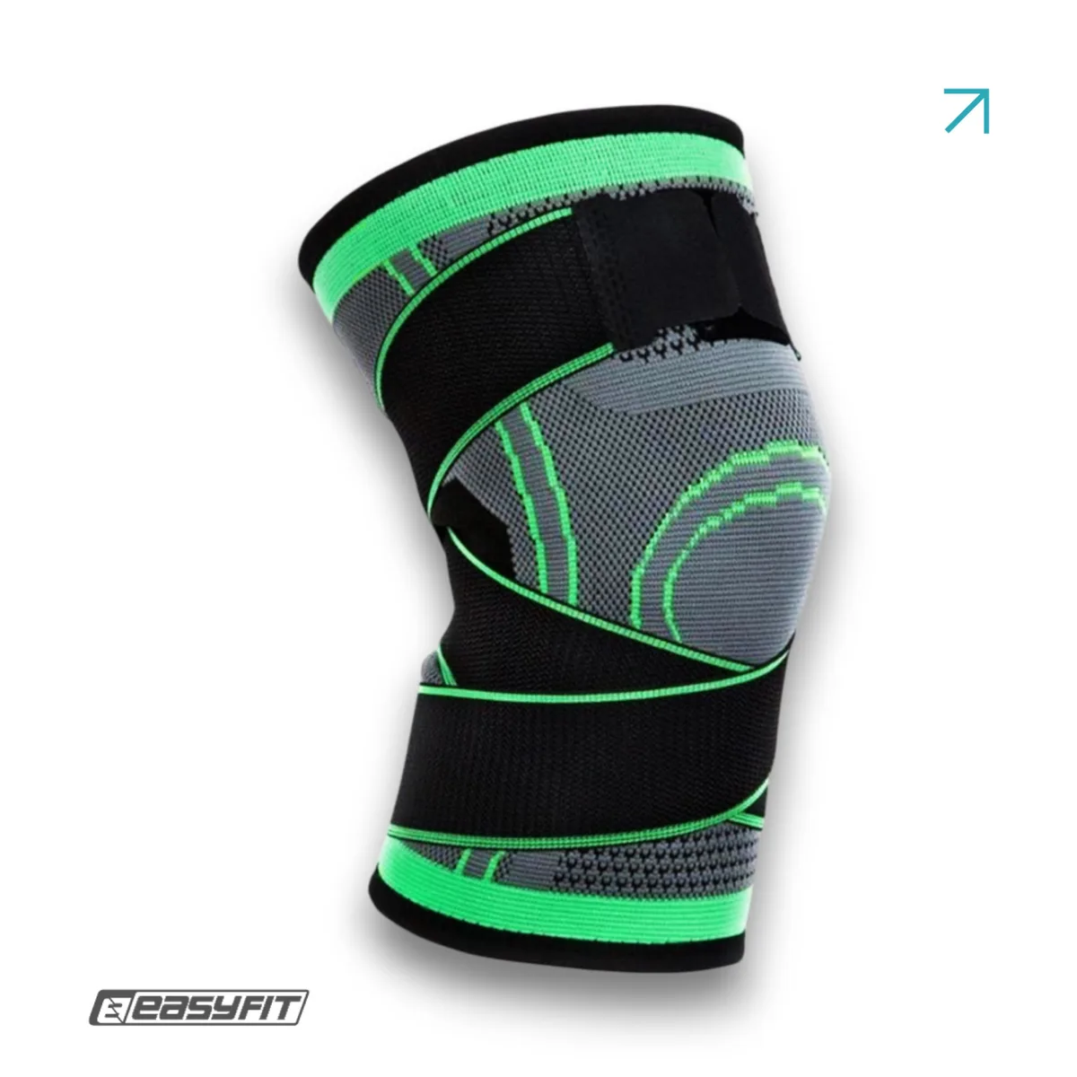 Компресійний наколінник EasyFit нейлон спандекс L чорний
