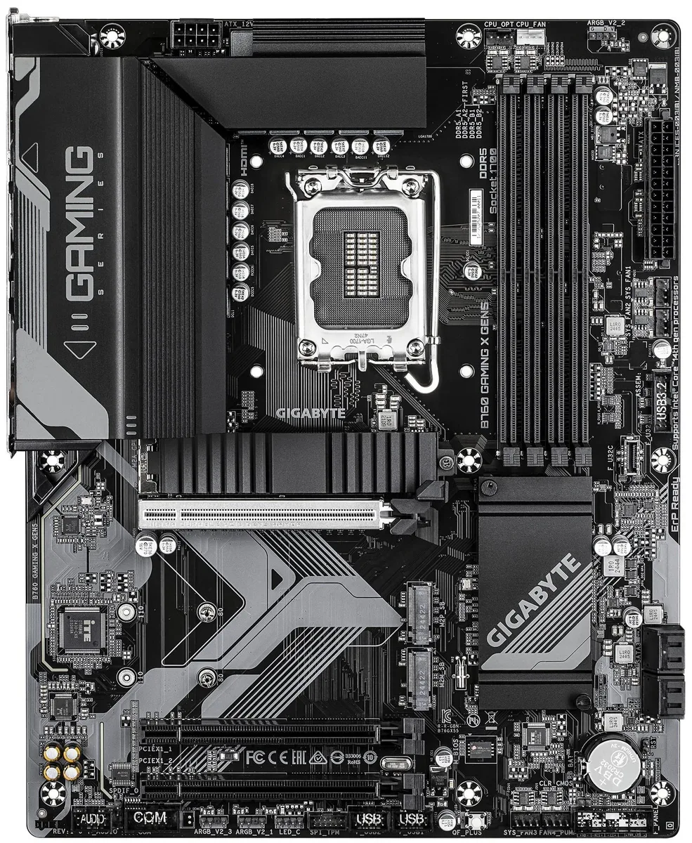 Материнська плата GIGABYTE B760 GAMING X GEN5 s1700 B760 4xDDR5 M.2 HDMI DP ATX