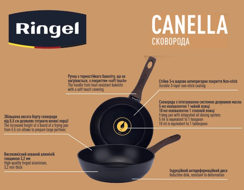 Сковорода RINGEL кований алюміній 24 см чорна