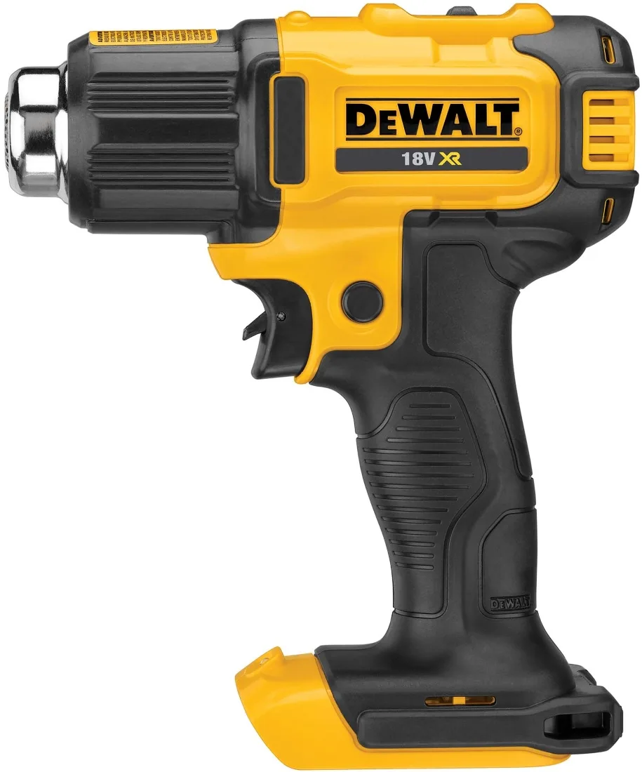Фен будівельний DeWalt акумуляторний 18В 290-530°C 190л/хв чорний жовтий