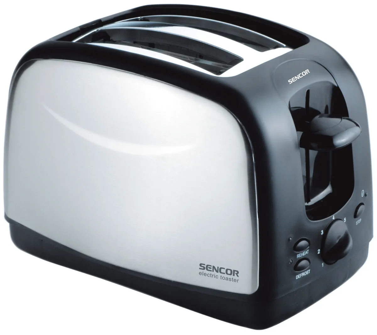 Тостер Sencor 800 Вт 2 тости нержавіюча сталь 18,3х16,7х29 см чорний