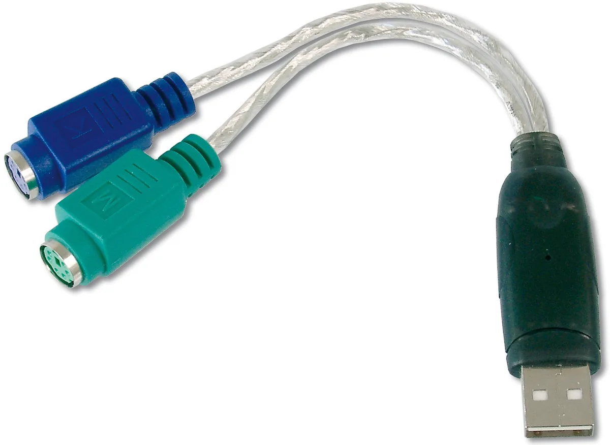 Адаптер DIGITUS USB 1.1 - 2xPS/2, M/F