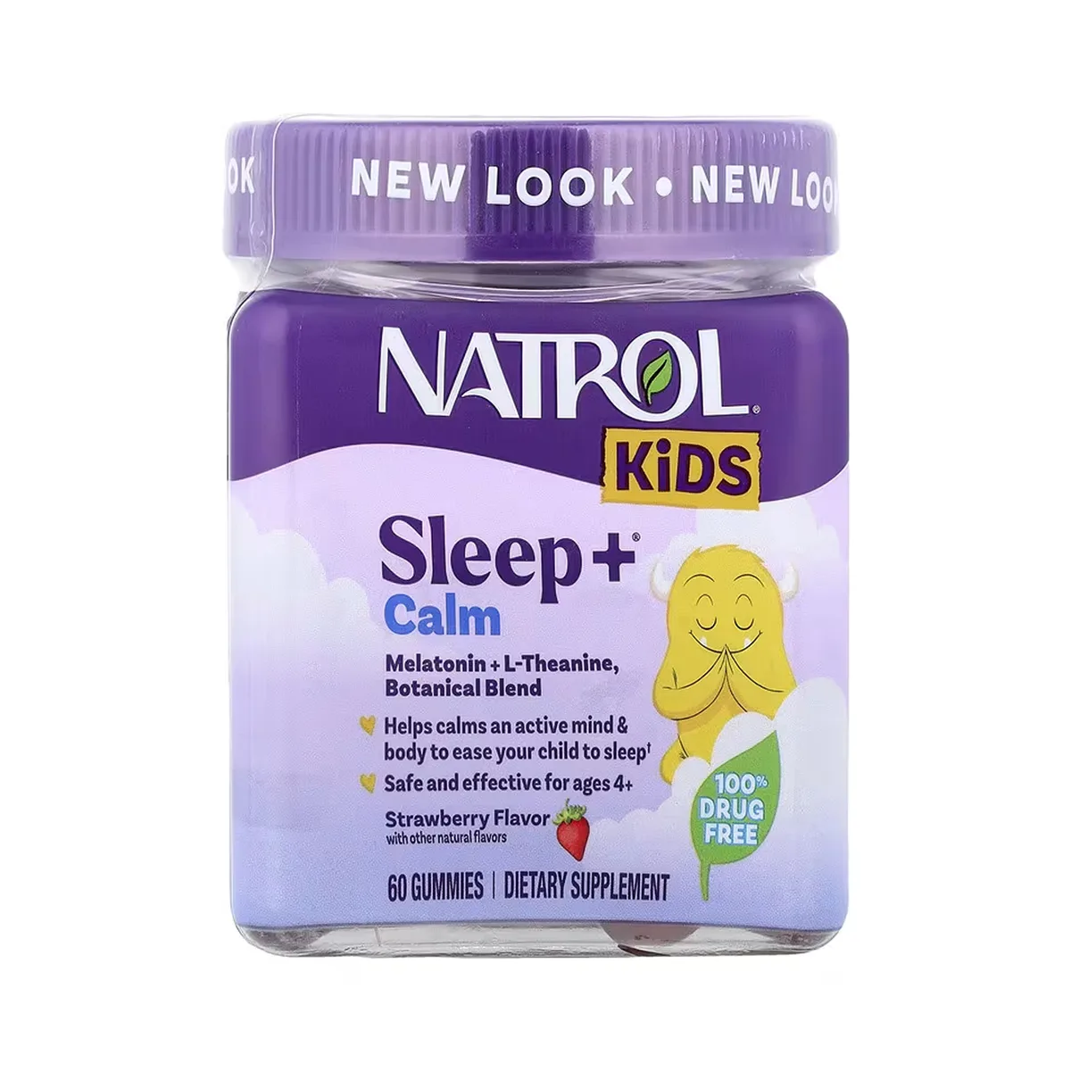 Натрол Kids Sleep+ Calm жувальні цукерки 60 шт Вегетаріанські з полуницею