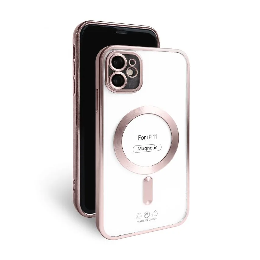 Чохол MagSafe для Apple iPhone 11 матовий силікон рожевий