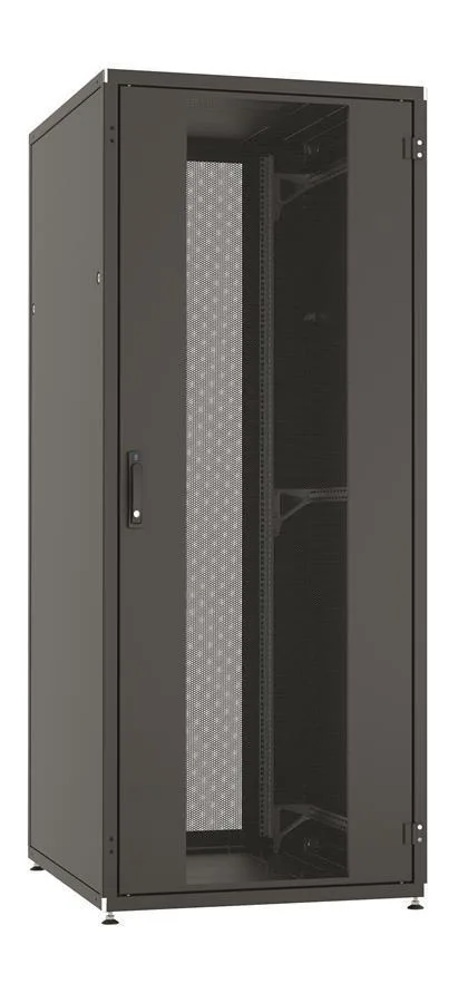 Шкаф ZPAS 19", 42U, SZB IT, односторонние передние и задние перфорированные двери, 800x1000 мм, максимальная нагрузка 1500 кг, черный.