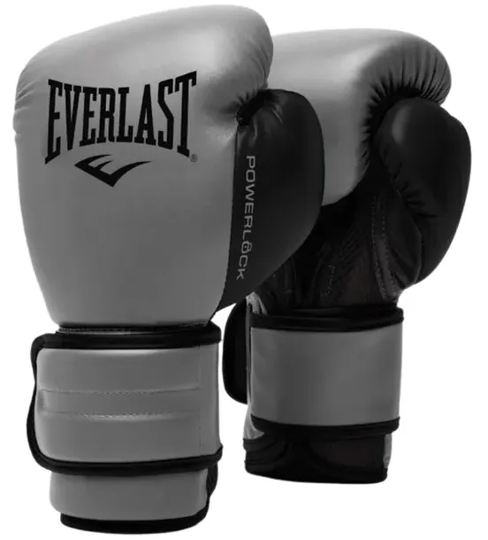 Боксерські рукавиці Everlast 100% поліуретан 16 унцій сірі чорні унісекс