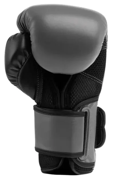 Боксерські рукавиці Everlast 100% поліуретан 16 унцій сірі чорні унісекс