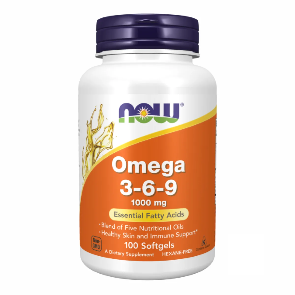 Омега 3-6-9 Now Foods 1000 мг 100 капсул масла насіння льону, примули вечірньої, каноли, чорної смородини, гарбуза.