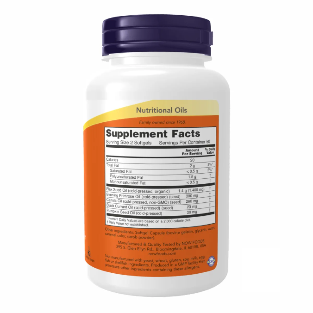Омега 3-6-9 Now Foods 1000 мг 100 капсул масла насіння льону, примули вечірньої, каноли, чорної смородини, гарбуза.