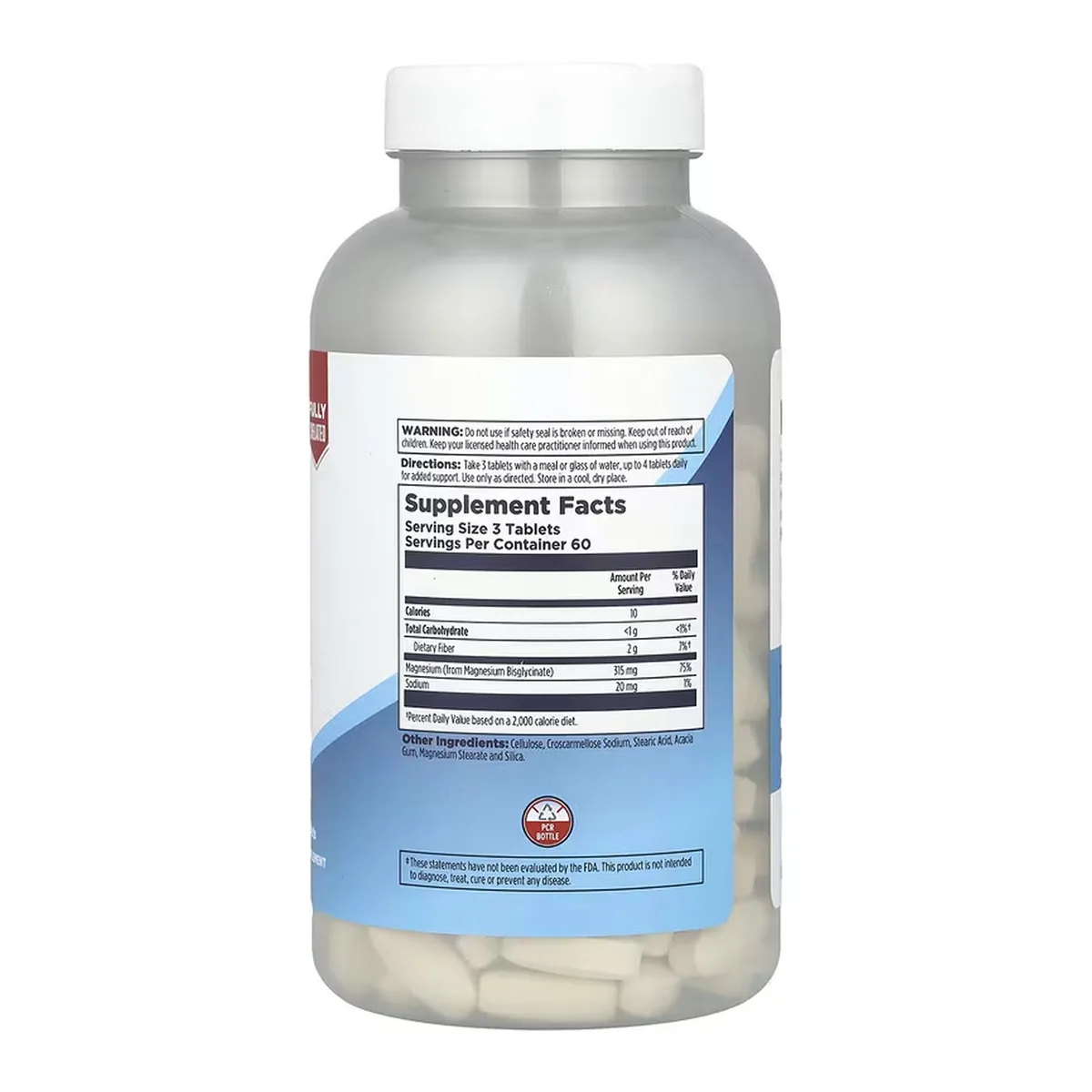 Chelated Magnesium Bisglycinate KAL веганский 180 таблеток без глютена