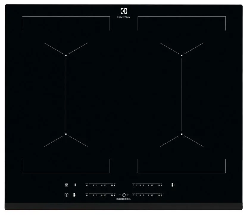 Варильна поверхня Electrolux індукційна 60см чорна з розширеною зоною для приготування страв на грилі та каструлях