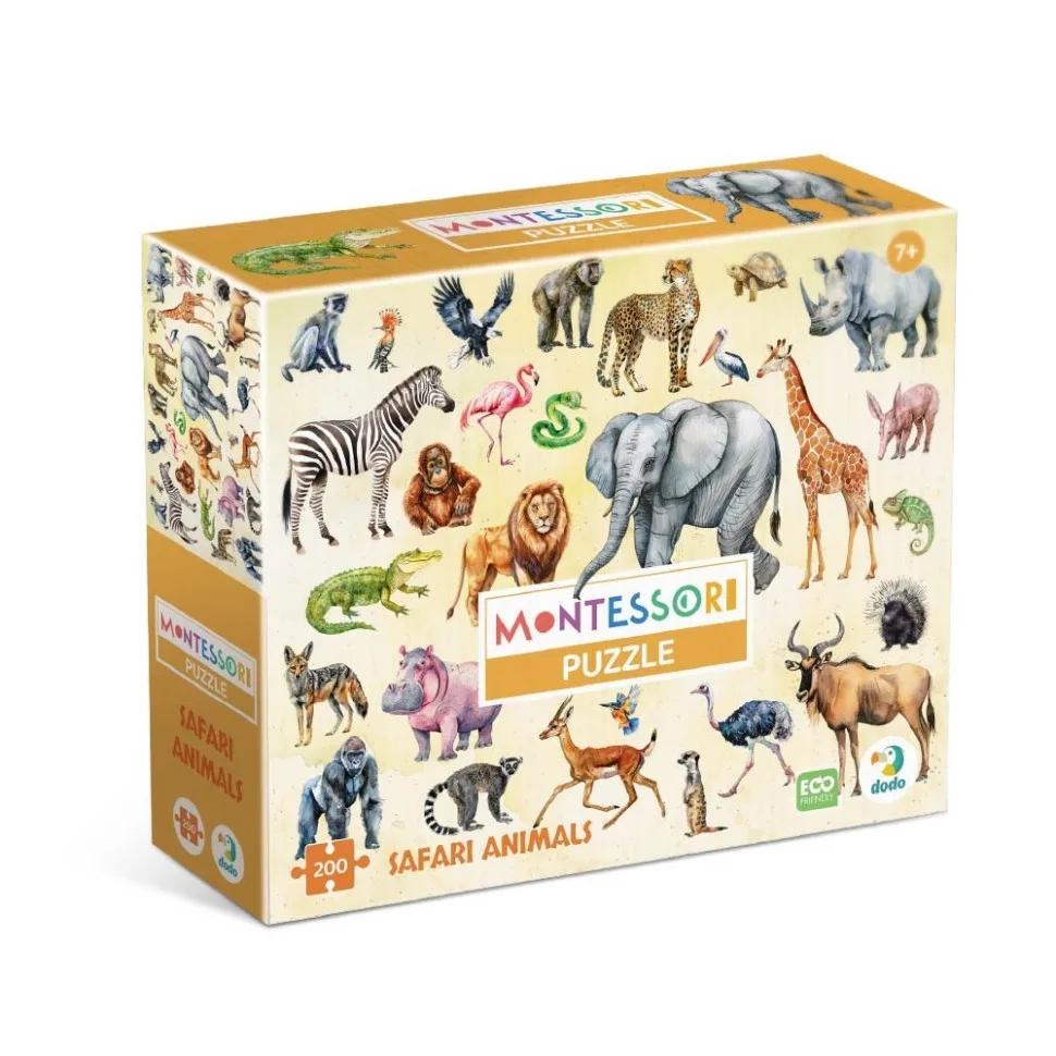 Детский пазл DoDo Toys 200 элементов из экологичных материалов Животные сафари