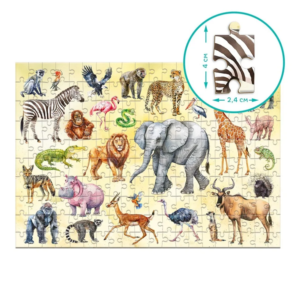 Детский пазл DoDo Toys 200 элементов из экологичных материалов Животные сафари