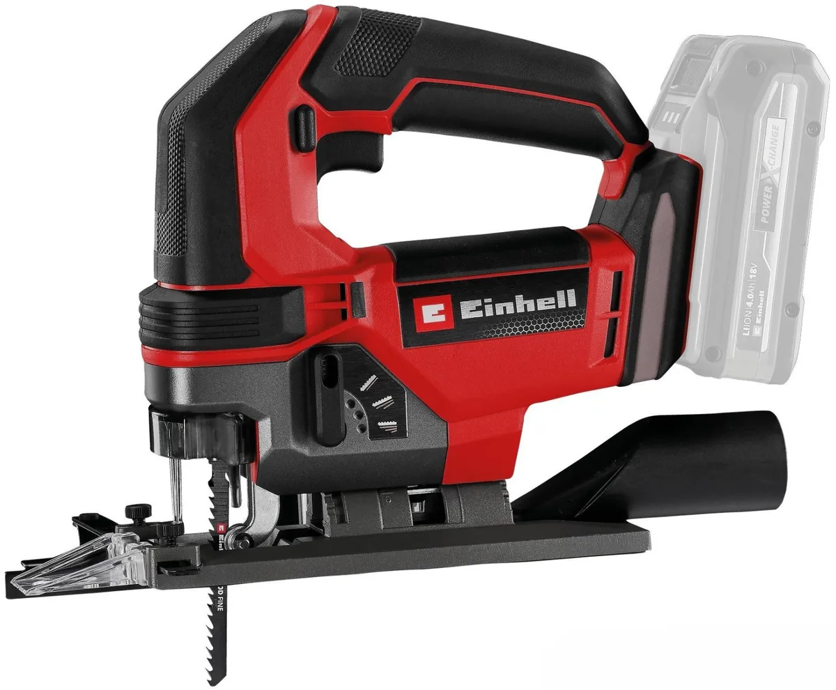 Акумуляторний лобзик Einhell TE-JS 18/100 Li - Solo PXC 18В, 3000 об/хв, хід 26 мм, вага 1.87 кг (без батареї та зарядного пристро