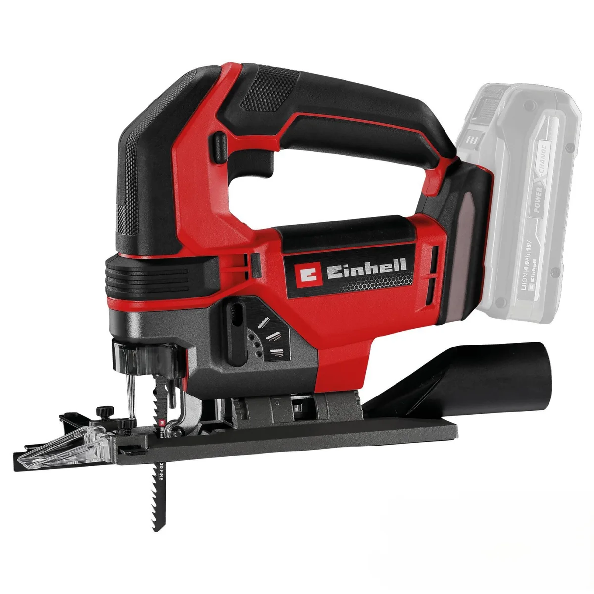 Акумуляторний лобзик Einhell TE-JS 18/100 Li - Solo PXC 18В, 3000 об/хв, хід 26 мм, вага 1.87 кг (без батареї та зарядного пристро