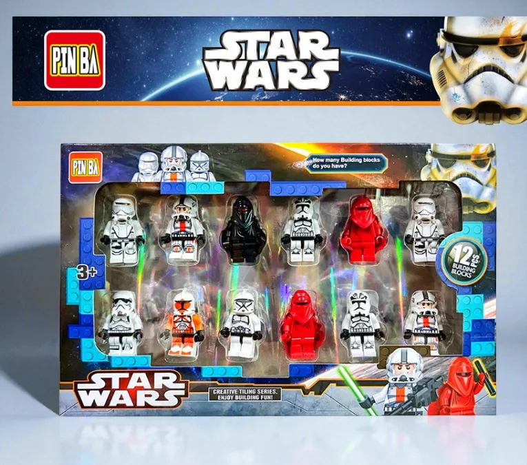 Ігрові фігурки Star Wars 12 шт набір LEGO пластик різні кольори 25,5х18х3,5 см