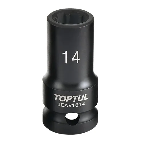 Головка для гальмівних супортів Toptul JEAV1614 1/2 дюйма 14 мм нержавіюча сталь срібляста