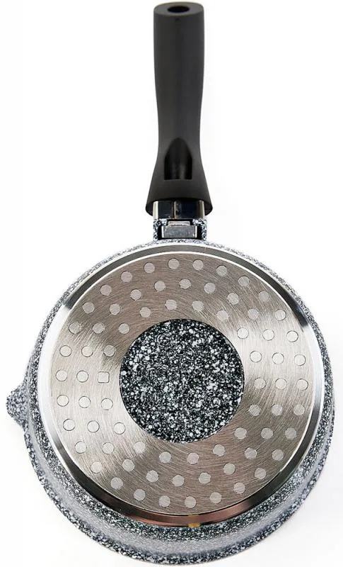Ковш Ofenbach алюмінієвий 1,35 л індукційний Snow Marble з кришкою скляною 16 см