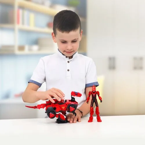 Игровой набор с фигуркой Dinoster Лучио динозавр трансформер для детей 5 лет с раптор-ботом