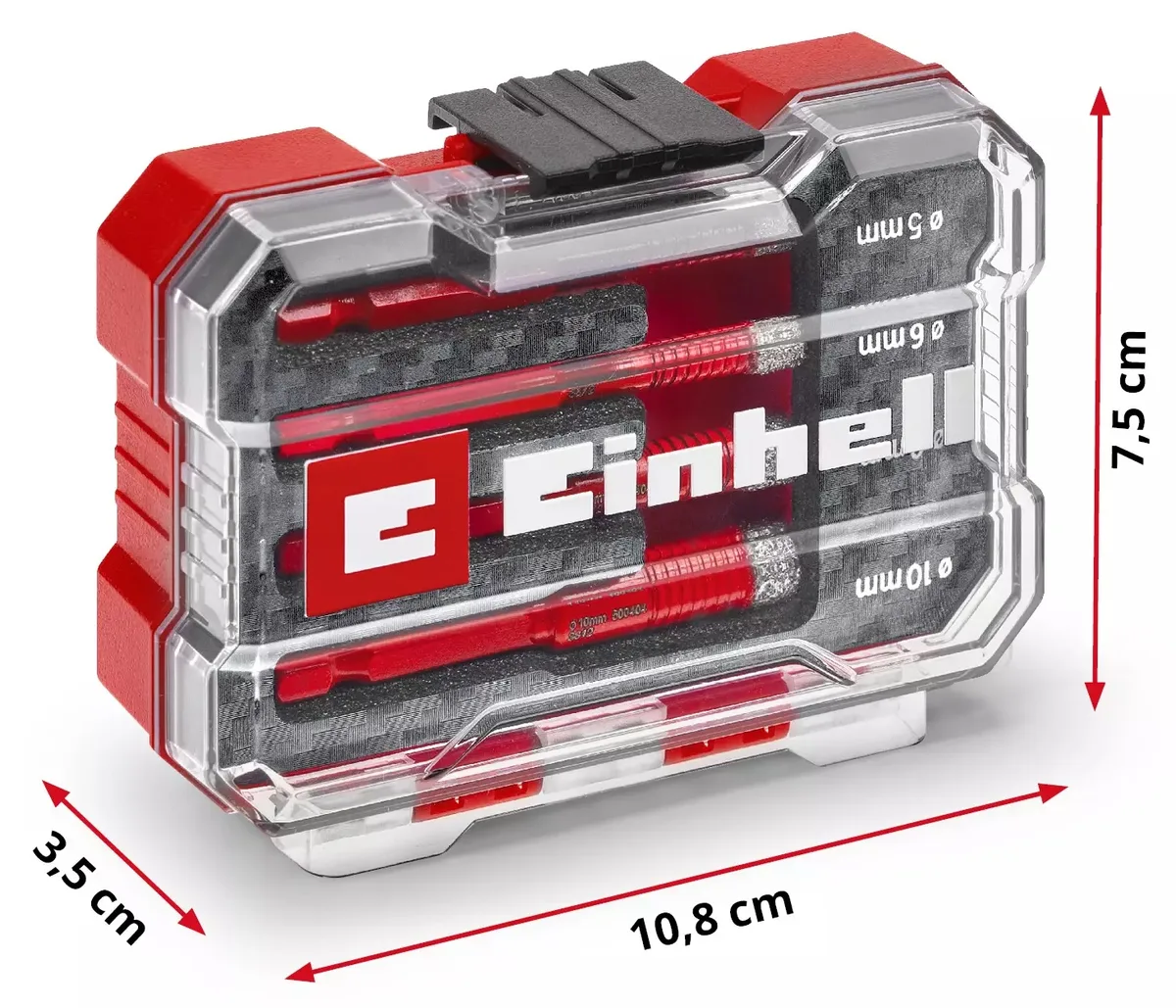 Свердло трубчате Einhell алмазне 5 6 8 10 мм для кахлю скла набор 4 шт