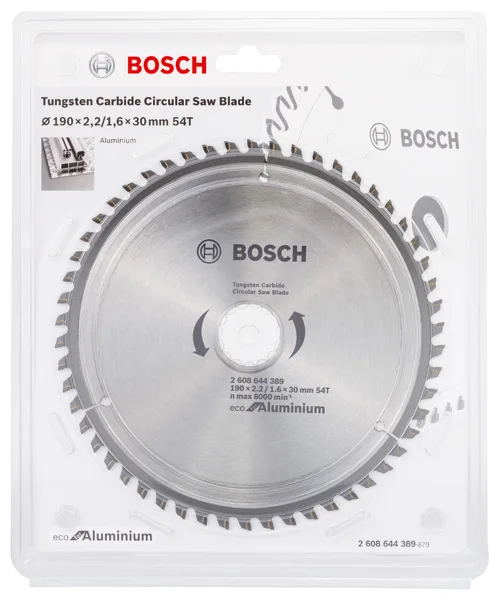Пиляльний диск Bosch Professional Eco для алюмінію 190x2.42/1.6x30мм 54 зубці.