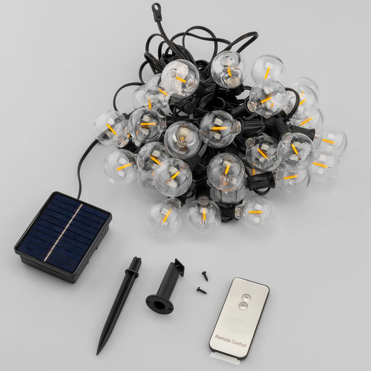 Сонячна гірлянда LumiLED пластикова 15м чорна 30 LED тепле світло 3000K IP44