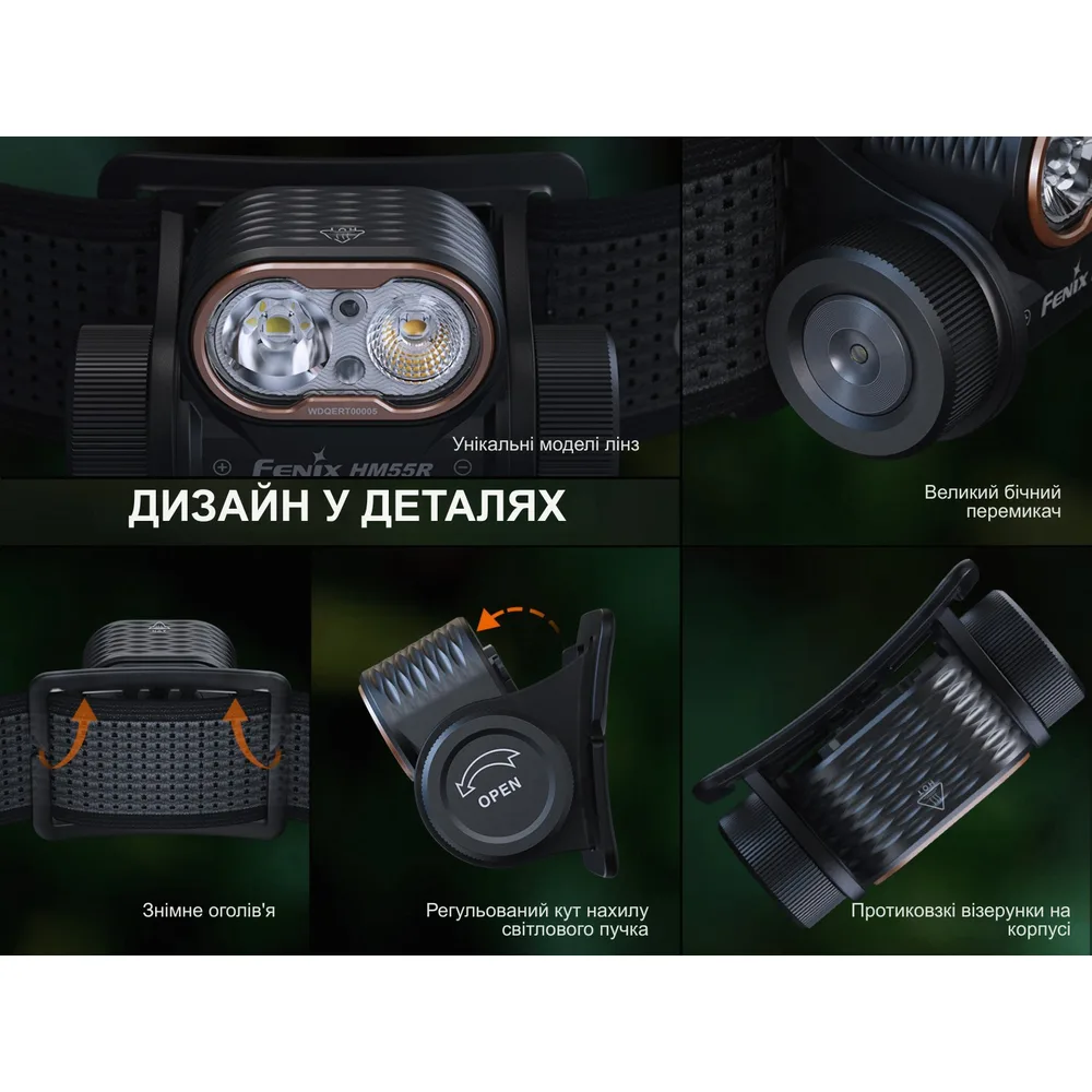 Налобний ліхтар Fenix полікарбонат 64х34х44 мм рожевий