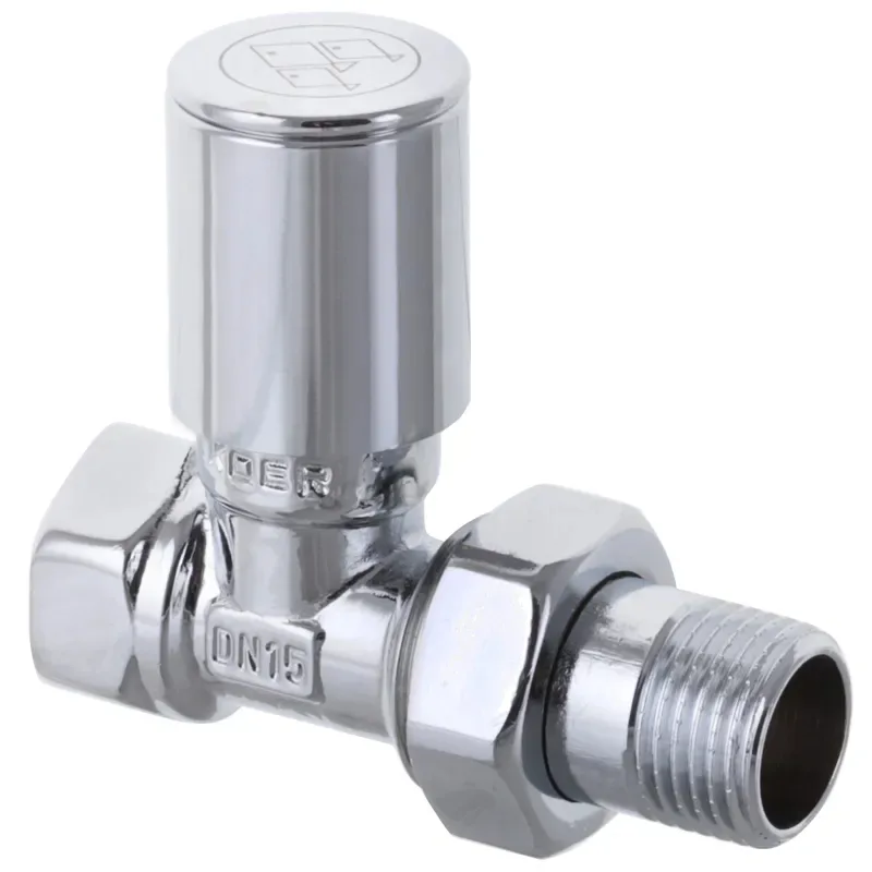 Кран Koer 1/2" для рушникосушки прямий металевий хромований