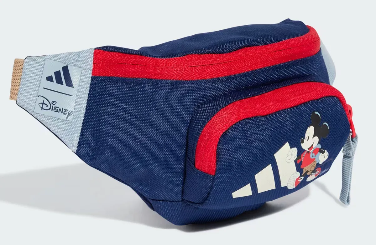 Сумка на пояс Adidas поліестер 6х28х13 см синя червона сіра Діти