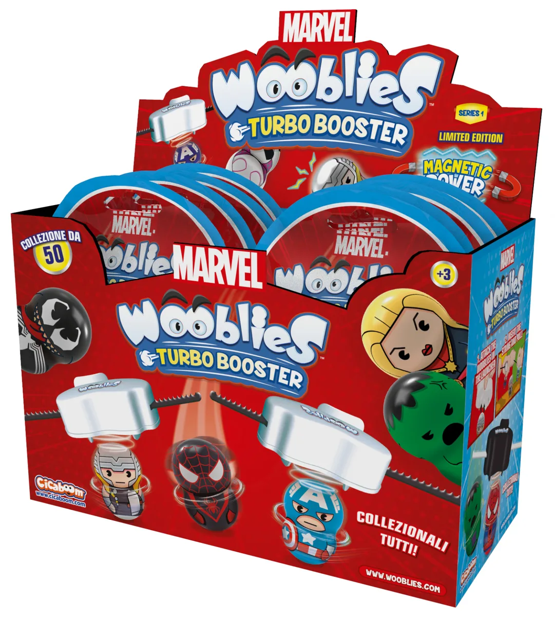Магнитные фигурки Marvel Wooblies с пусковым устройством 195х140 мм пластик 2 шт