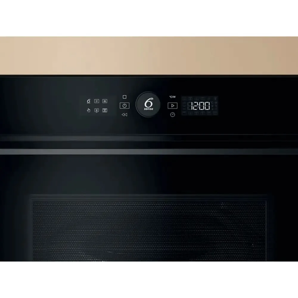 Електрична компактна духова шафа Whirlpool, 40л, з дисплеєм, конвекційним приготуванням та функцією мікрохвиль, чорного кольору.