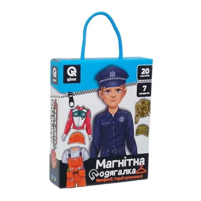 Дитяча магнітна гра Qbee 20 магнітів 7 професій Пластик Багатокольорова