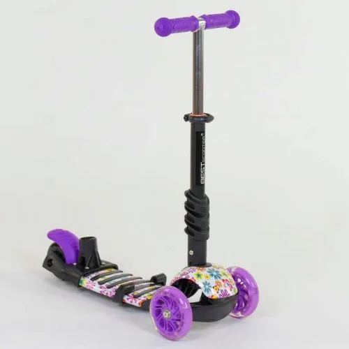 Самокат Best Scooter 5в1 с подсветкой колес для детей с ручкой родительского контроля.