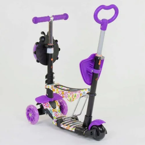 Самокат Best Scooter 5в1 с подсветкой колес для детей с ручкой родительского контроля.