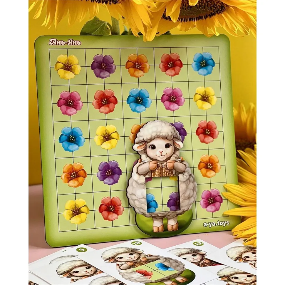 Деревянный пазл-сортер Ubumblebees 20 карт 30х30 см Многоцветный