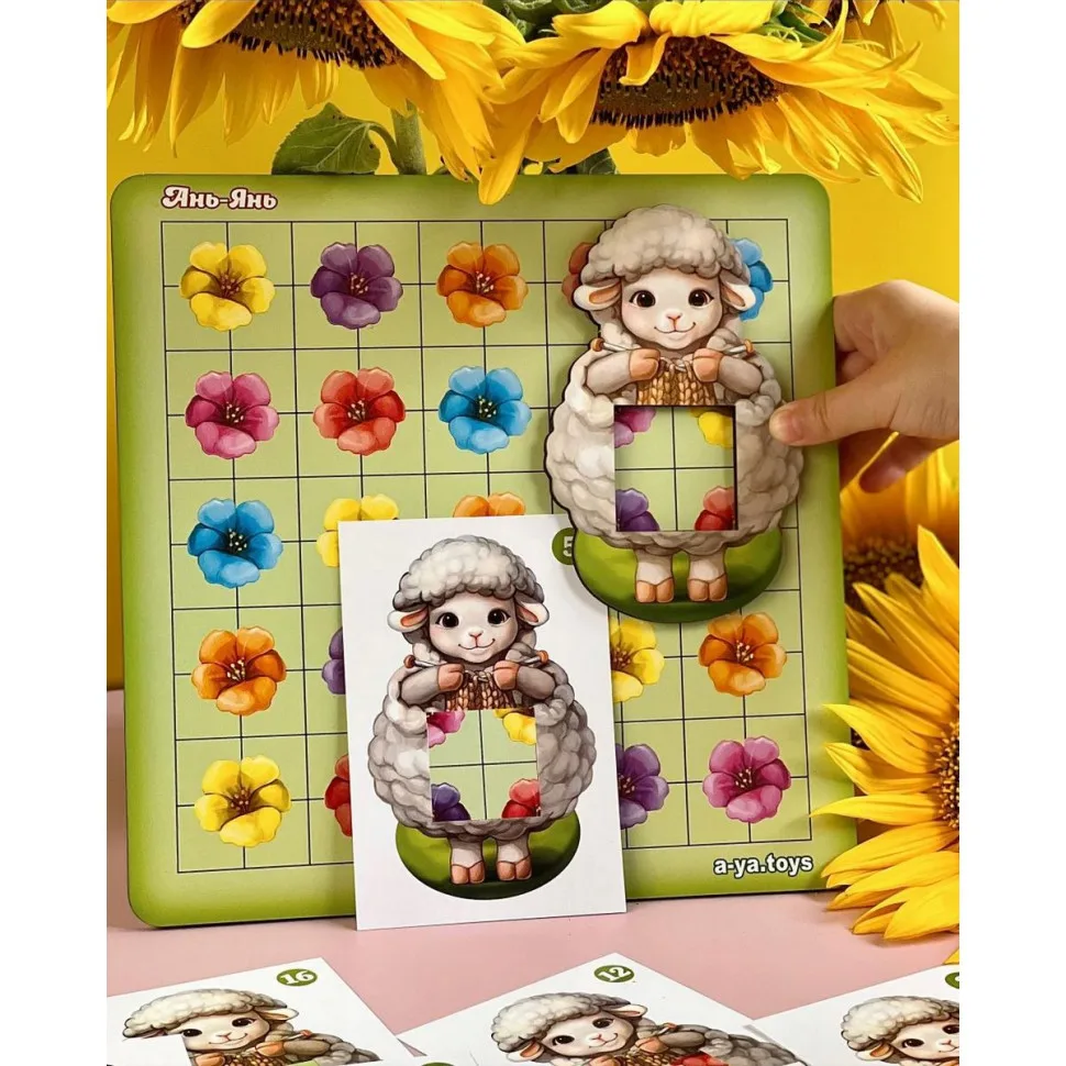 Деревянный пазл-сортер Ubumblebees 20 карт 30х30 см Многоцветный