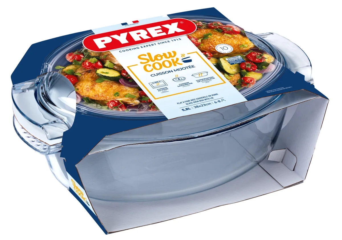 Каструля з кришкою Pyrex боросилікатне скло 5,8 л прозора