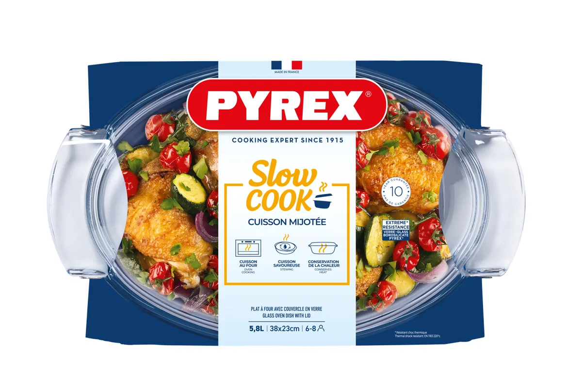 Каструля з кришкою Pyrex боросилікатне скло 5,8 л прозора