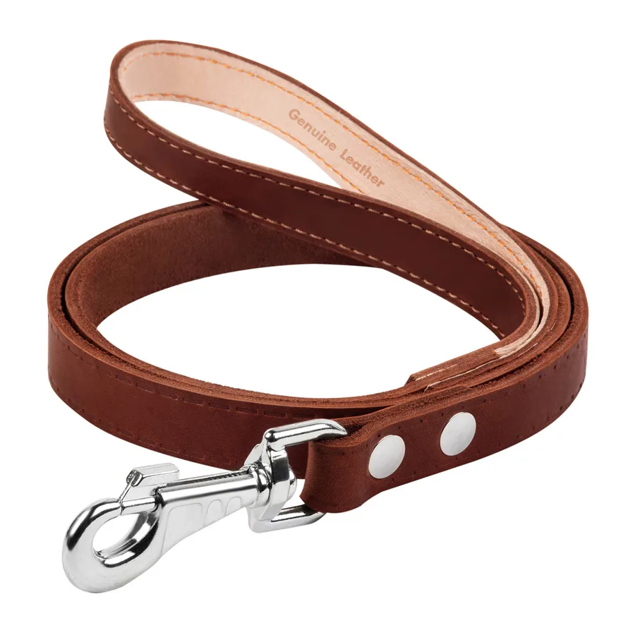 Повідець одинарний 14мм 122см шкіряний коричневий для собак CoLLaR