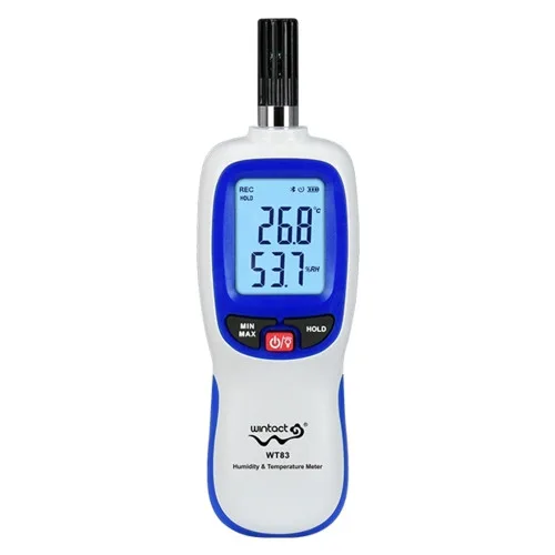 Термогігрометр Bluetooth WINTACT WT83B 0-100% 20-70°C пластик чорний