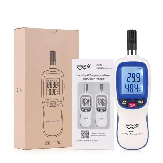 Термогігрометр Bluetooth WINTACT WT83B 0-100% 20-70°C пластик чорний