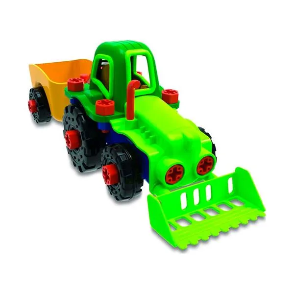 Конструктор Edu-Toys Трактор з шуруповертом 29 деталей різнокольоровий 30х30х20 см